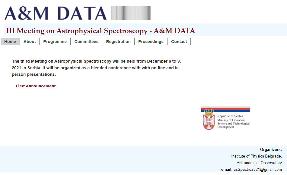 The III Meeting on Astrophysical Spectroscopy, DECEMBAR 2021